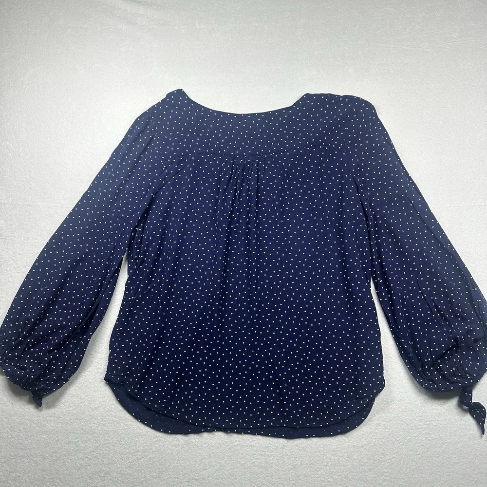 Maeve by Anthropologie Polka Dot Blouse Size S  Button Front Classic Style - Picture 3 of 11